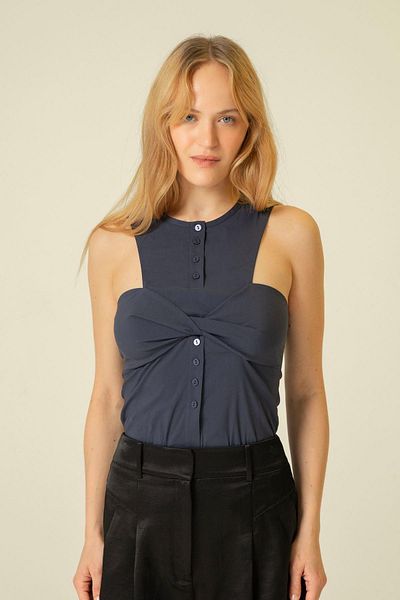 rue. Sleeveless Shirt - Chest Cup Detail