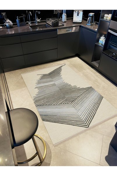 Rugs Modern Halı South Collection Beige Gray Themed Geometric Abstract Stairc...