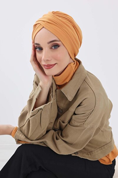 Aisha's Design Winter Hijab Bonnet,B-9Rb,Orange