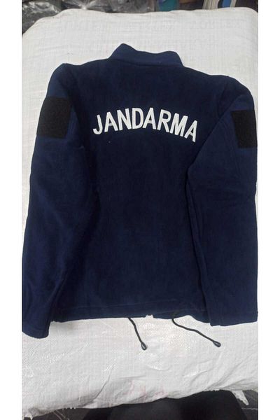 şafak25 Şafak25 Dark Blue Embroidered Tactical Fleece Coat - 5 Pockets Gendarmerie Public Works