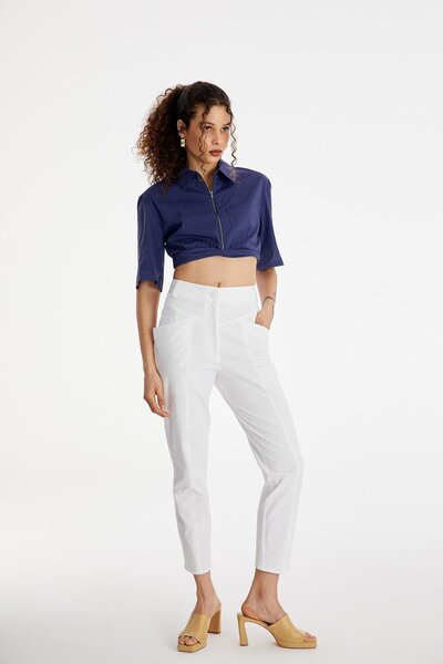 rue Синя коротка сорочка - на блискавці