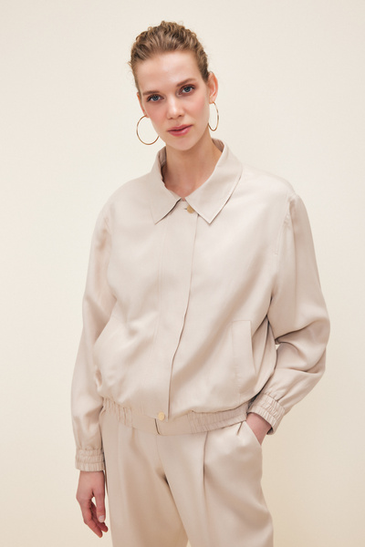 Love My Body Bomber Linen Jacket
