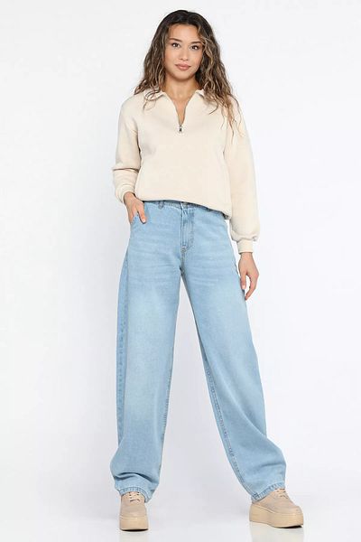 GÜLSELİ Blugi Mom Jean de damă Ice Blue