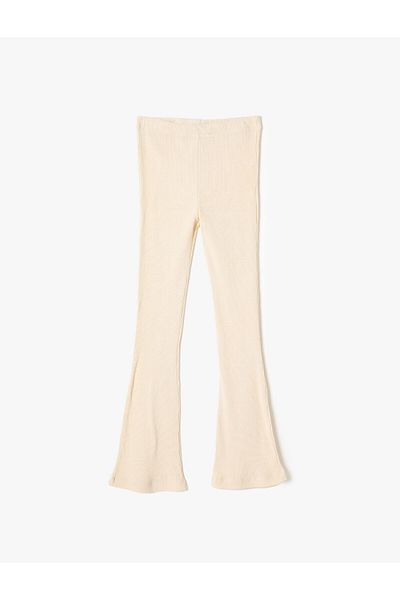 Koton Hose mit ausgestelltem Bein und geripptem, elastischem Bund