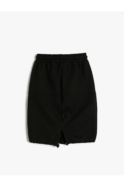 Koton Basic Skirt Tie Waist Slit Detail