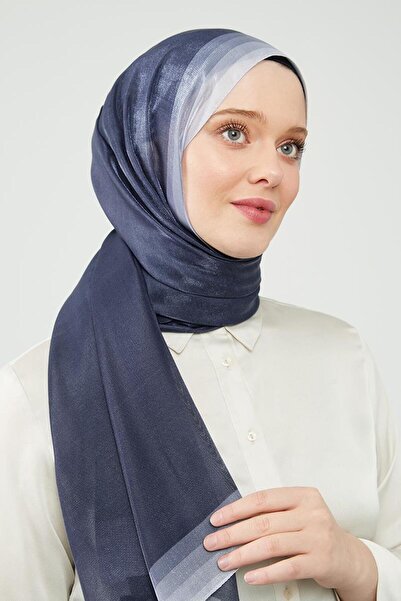 Levidor Navy Blue Color Transitional Evening Dress Amber Shawl