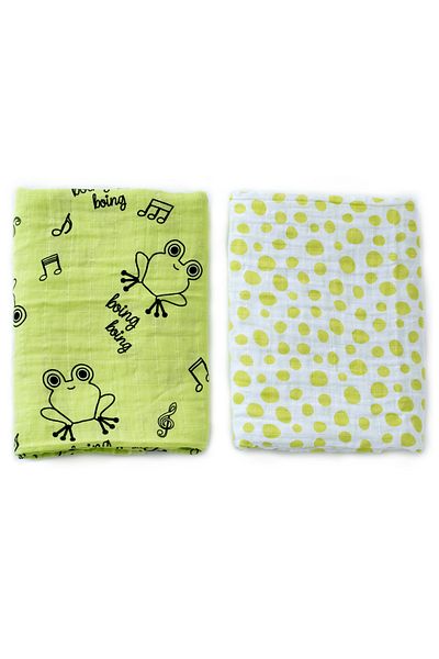 Milk & Moo Milk&Moo Cacha Frog Musselin Wickeldecke 2er-Set