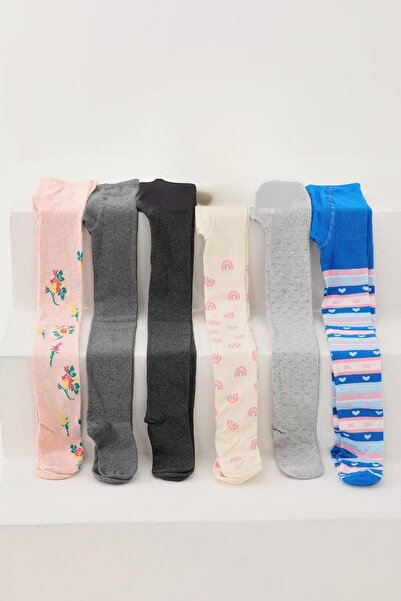 Katia&Bony Girl's 6-Piece Mixed Color Pantyhose
