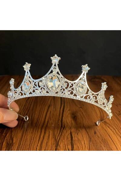 GlassySKY Coroana prințesă cu pietre pentru petrecerea de aniversare