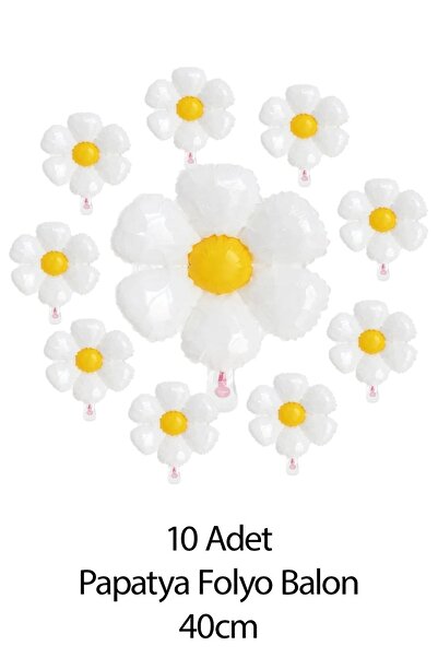 Atölye Mi Papatya Folyo Balon 10 lu Set Papatya Balon 10 ADET