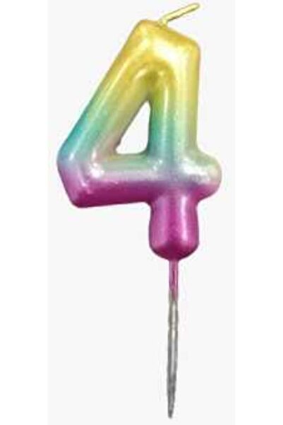 kidspartim 4 Yaş Rengarenk Rakam Mum