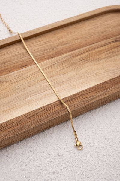 ByFlorya Jewelry Steel Thin Italian Bracelet Fish Back Model Non-Tarnish 17+6cm 2mm Suitable for Daily Use