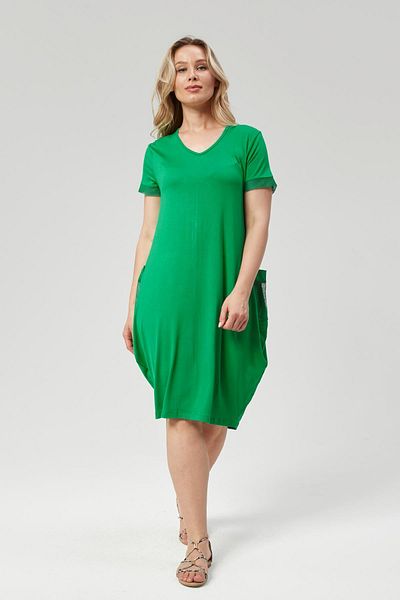 Ebsumu Πράσινο Φόρεμα Plus Size - Διχτυωτό με τσέπη και μανίκια