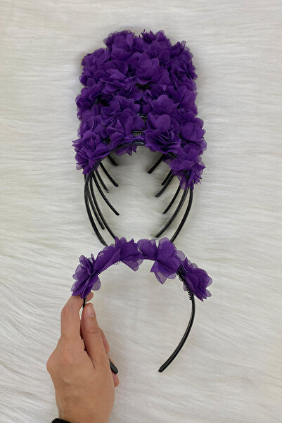 ZEYMERADE تاج العروس الأرجواني للعروس (بلاستيك)، ليلة الحناء، حفلة توديع العز...