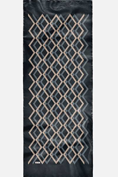 Zerruba Koyu Mavi Desenli Pamuk Şal