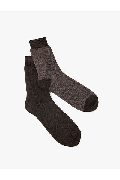 Koton Set de șosete groase din 2 piese, înfășurate multicolore