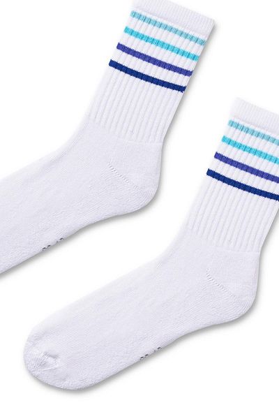 Katia&Bony Colorful Striped Towel Sole Socks White/blue