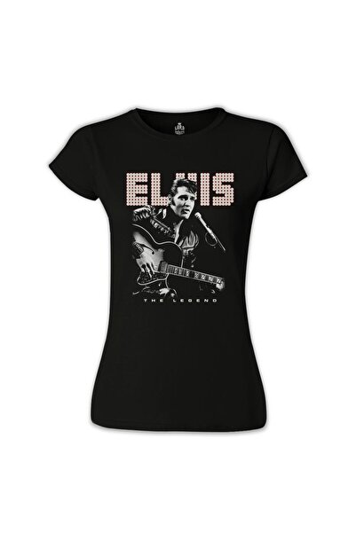 Lord T-Shirt Elvis Presley - The Legend Siyah Kadın Tshirt