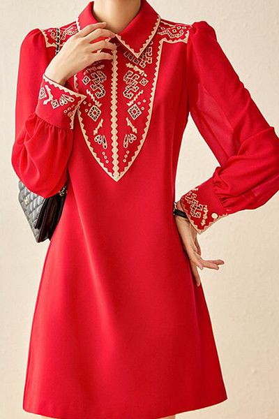 TRENDBUTİKOFFİCİAL Rochie midi cu model de broderie rafinată