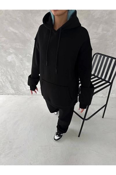 Modayakamoz Set de trening cu glugă cu trei fire - negru