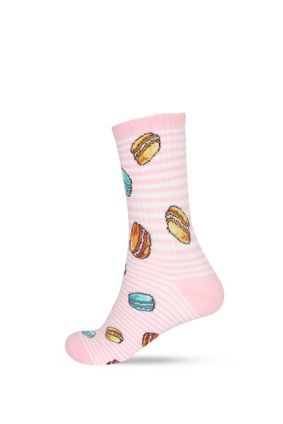 Katia&Bony Γυναικείες κάλτσες με ροζ Macaron σχέδιο