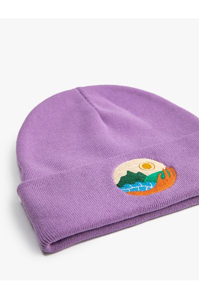 Koton Knitwear Beret with Embroidery Detail