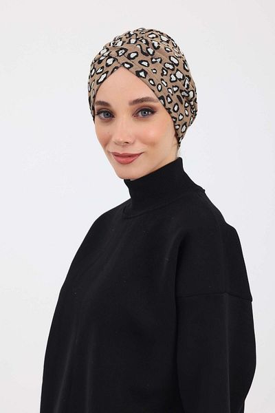 Aisha's Design Winter Patterned Hijab Bonnet - B-9Div