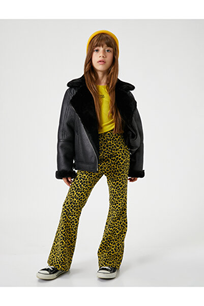 Koton Kiszélesedő szárú nadrág Leopárd mintás elasztikus derékkal