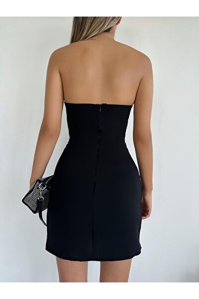 Angel Mia Emery Straplez Elbise Siyah