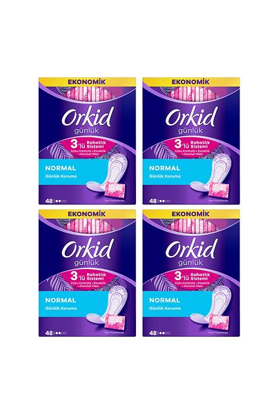 Orkid 48 لي ديلي عادي 4 عبوات إجمالي 192 قطعة