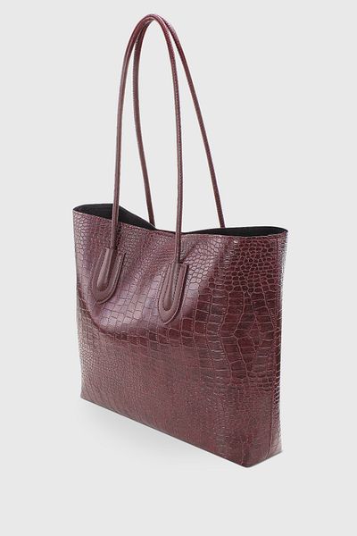 Housebags Claret Red Crocodile Retro Vintage Shopper Bag - 264