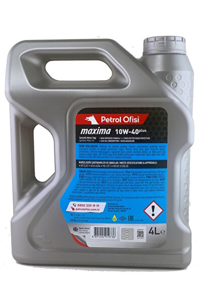 Petrol Ofisi Po Maxima Plus 10w-40 4 Litre Lt Motor Yağı - Benzinli Ve Dizel Araç Yağı üretim tarihi 2026