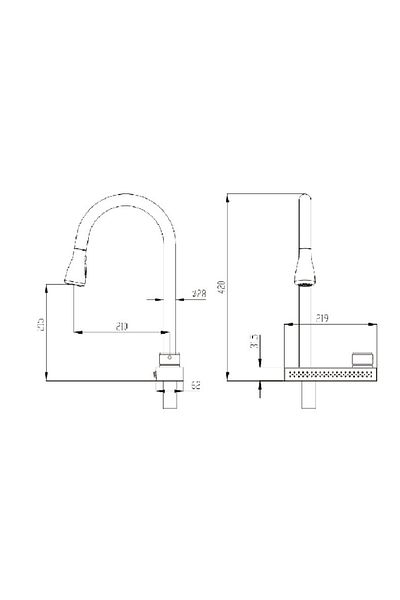 Penta Chrome Colored Spiral Selale Sink Faucet