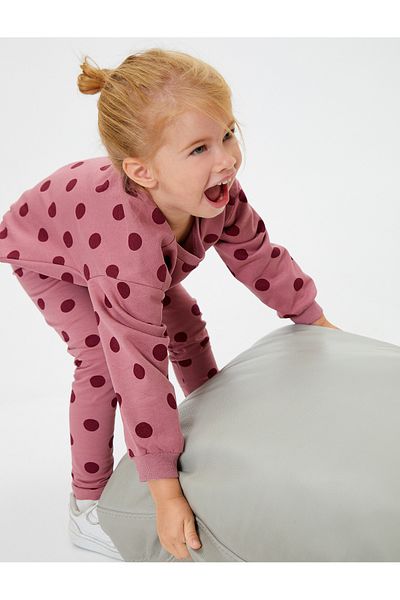 Koton Polka Dot-Leggings aus Baumwolle – elastisches Taillen- und Raster-Design