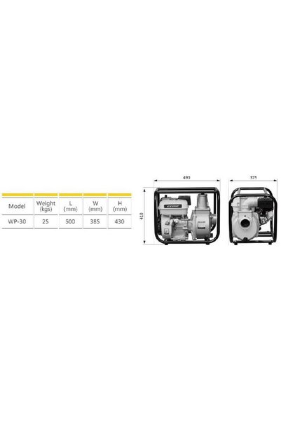 GARDENPRO Garden Pro WP-30 Benzinli Su Motoru 3 Parmak