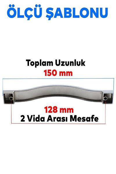 Badem10 Metal Cromat Acacia - Mobilier Bucătărie Sertar Dulap (128MM-12.8CM)