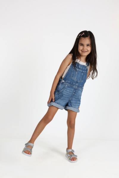 kids A more Jules Çift Cırtlı Deri Kız Çocuk Sandalet Gümüş