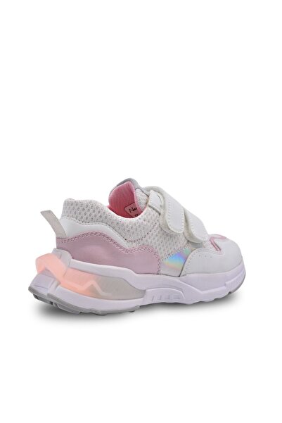 kids A more Ruby Double Velcro Mesh Detailed Leather Girls' Sneakers Pink