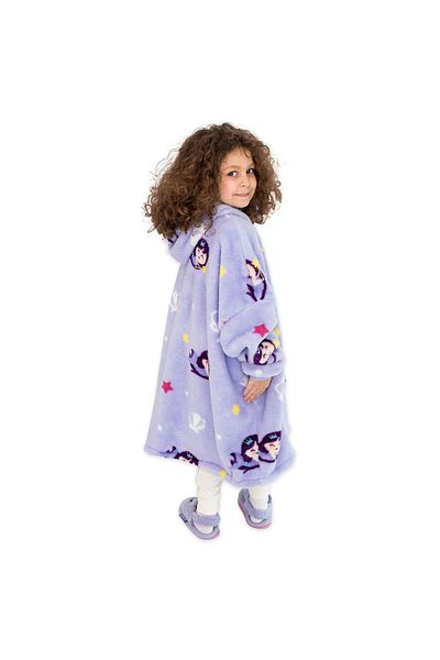Milk & Moo بطانية حورية البحر الصغيرة القابلة للارتداء من Milk&Moo للأطفال الأولاد والبنات باللون الأرجواني