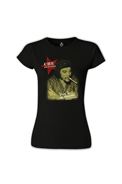Lord T-Shirt Che Guevara - Puro Siyah Kadın Tshirt