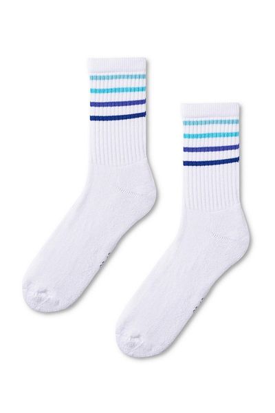 Katia&Bony Colorful Striped Towel Sole Socks White/blue