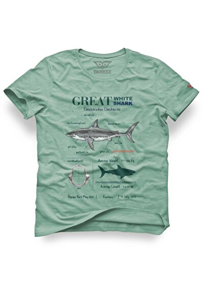 Tarrzzcom Anatomy Great White Shark Design T-Shirt Cotton Short Sleeve Crew N...