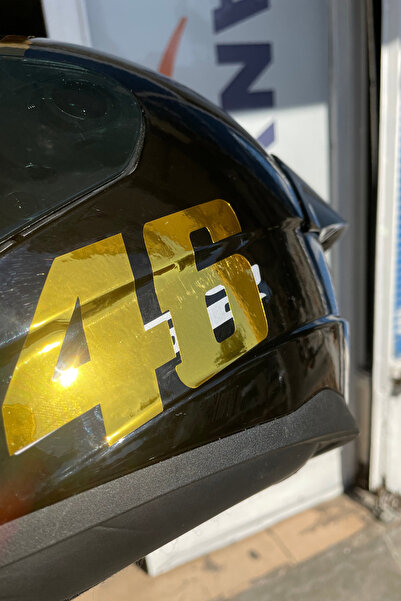 Banxtre Motor-Kask için Gold Altın 46 Yarış Stili Sticker Etiket (1 Adet)