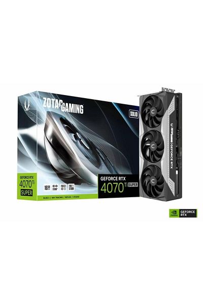 Zotac بطاقة رسوميات RTX 4070 Ti SUPER SOLID OC سعة 16 جيجابايت