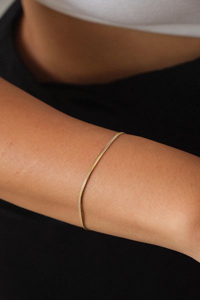 ByFlorya Jewelry Steel Thin Italian Bracelet Fish Back Model Non-Tarnish 17+6cm 2mm Suitable for Daily Use