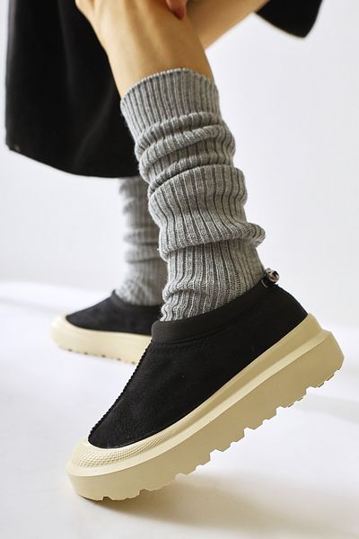 Limoya Γυναικεία παπούτσια Katelyn Black Suede με επικάλυψη με γούνα στο εσωτερικό