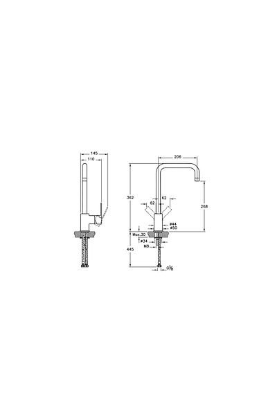 Artema Flo S A42103 Sink Kitchen Faucet, Chrome