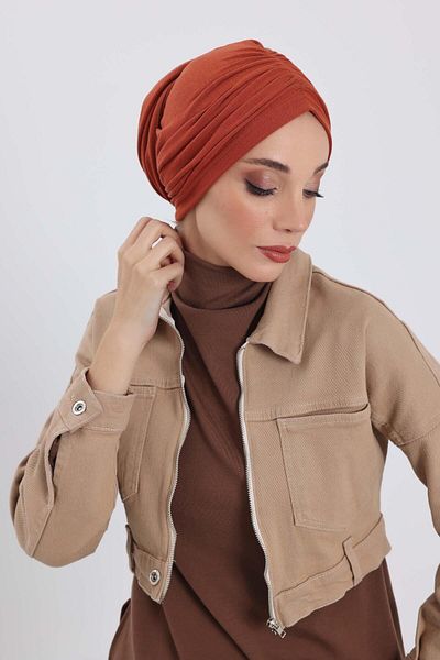 Aisha's Design عمامة بونيه شتوية مع وشاح - b-81rb