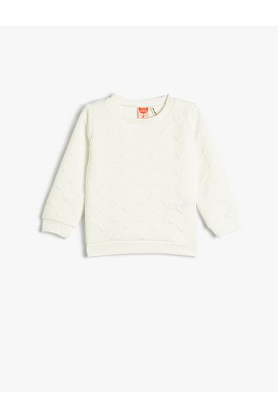 Koton Sweatshirt Quilted Crew Neck Long Sleeve