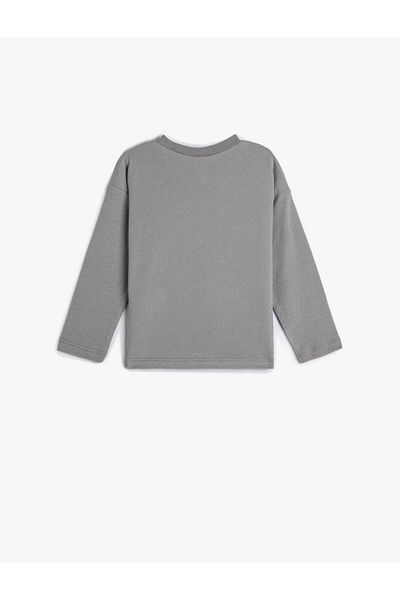 Koton T-Shirt Long Sleeve Crew Neck Winter Themed Cotton